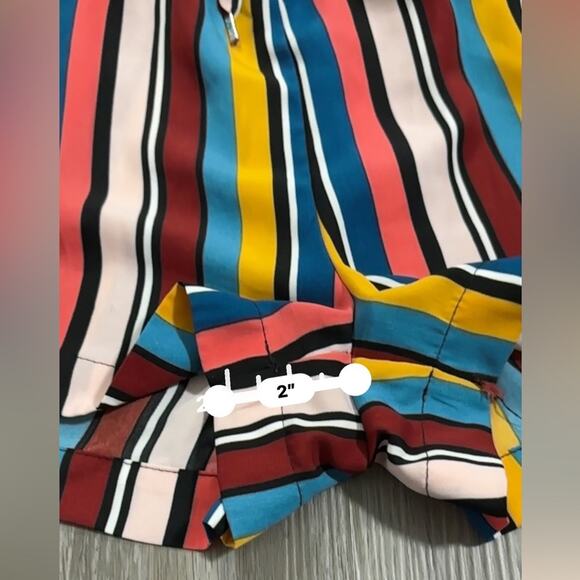 Guess Bright Multicolor Striped High Rise Tie Waist Shorts‎ Size XL - Picture 10 of 10
